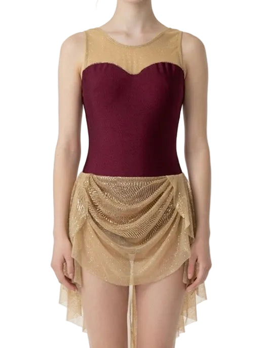 Gold and Deep Red Dress