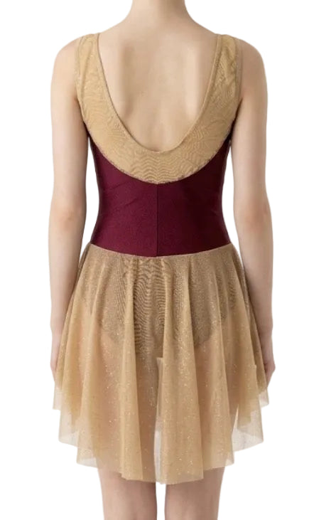 Gold and Deep Red Dress