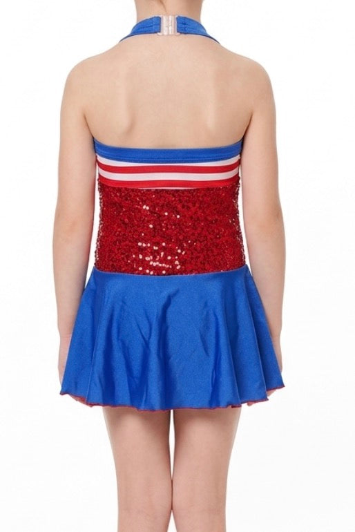 Red Blue and Striped Dress