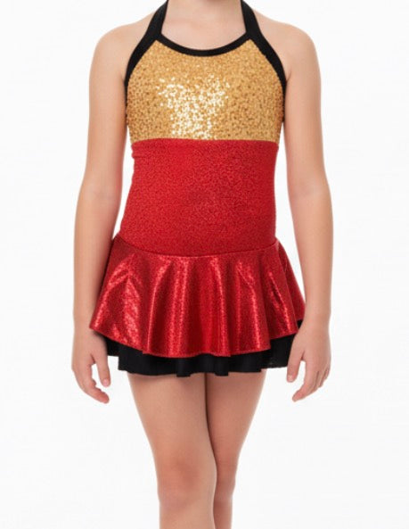 Gold and Red Dress