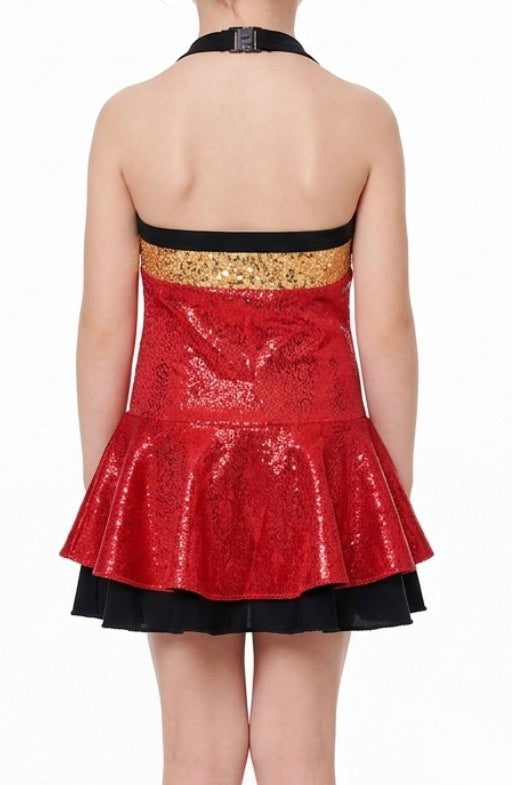 Gold and Red Dress