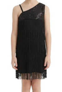 Black Fringe Dress - Balera