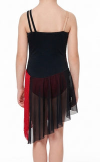 Red and Black Fringe Dress
