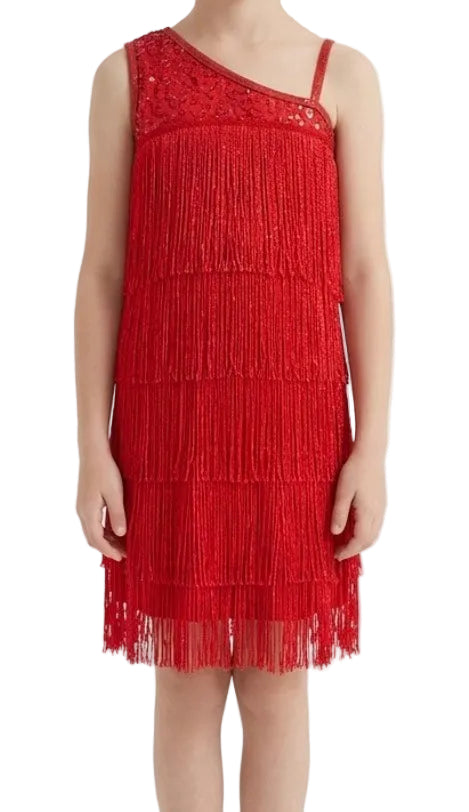 Red Fringe Dress