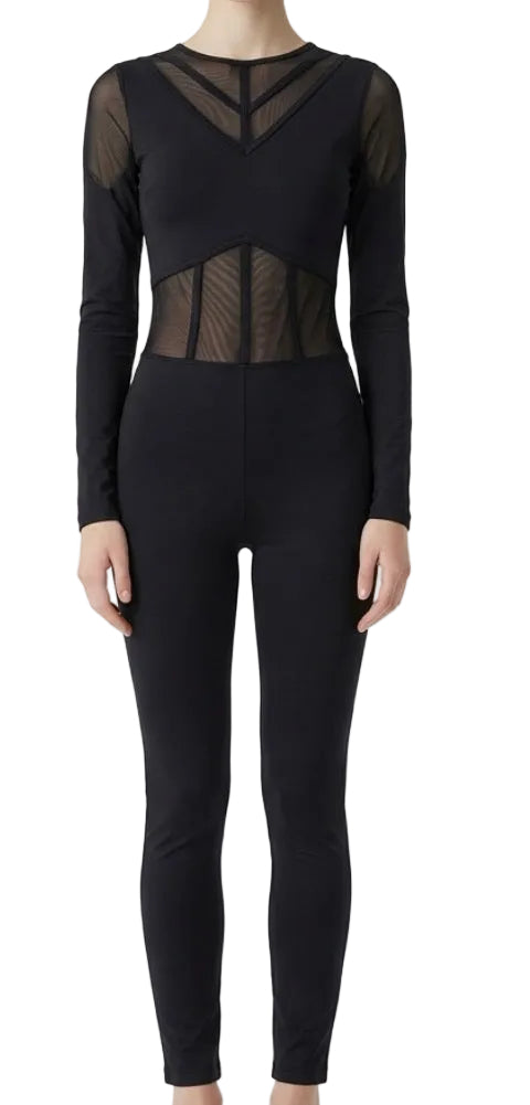 Black and Mesh Bodysuit
