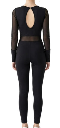 Black and Mesh Bodysuit