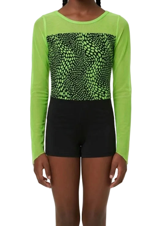 Neon Green and Black Unitard