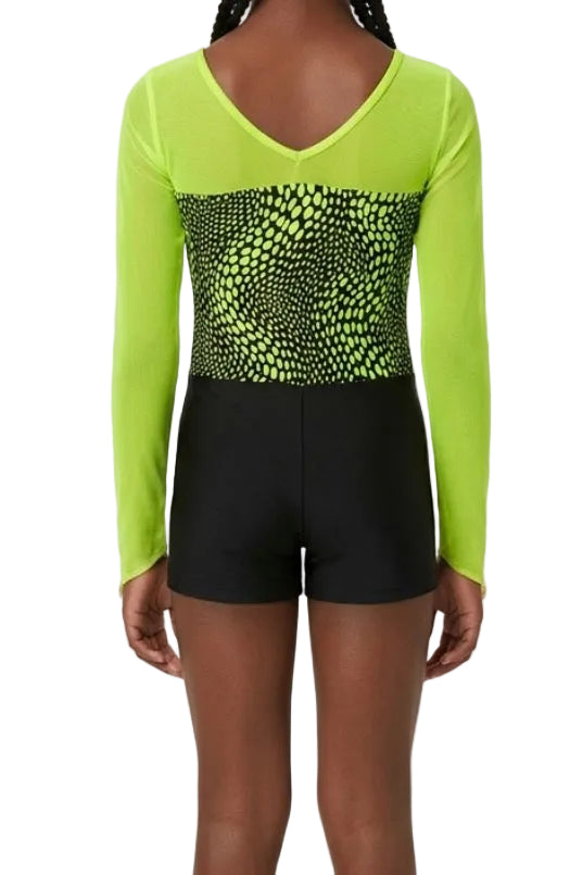 Neon Green and Black Unitard