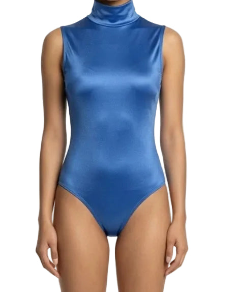 Blue High Neck Leotard