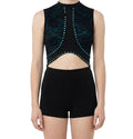 Black and Teal with Lace Overlay