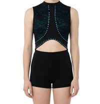 Black and Teal with Lace Overlay