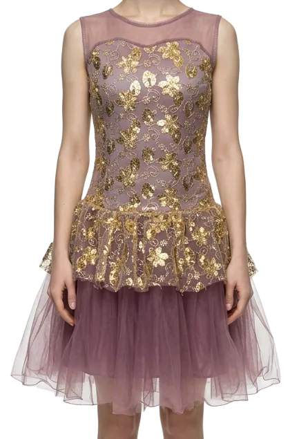 Light Purple and Gold Ballet Dress