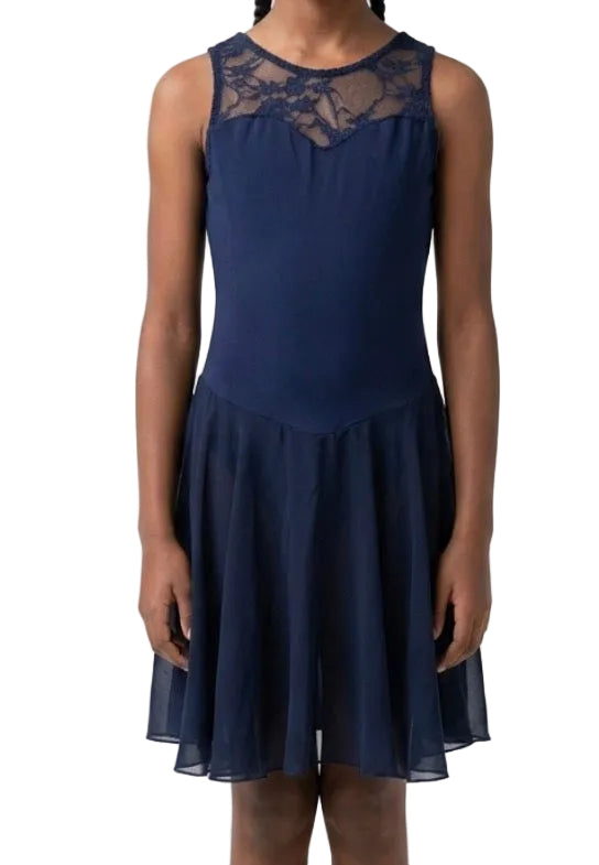 Navy Blue and Lace Dress
