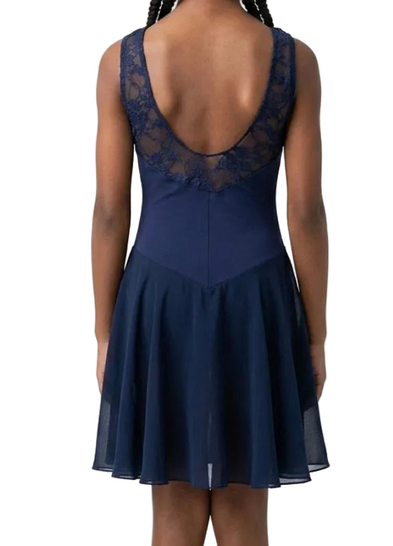 Navy Blue and Lace Dress