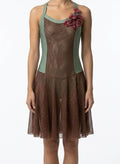 Green and Brown Sparkle Dress
