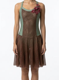 Green and Brown Sparkle Dress