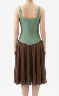 Green and Brown Sparkle Dress