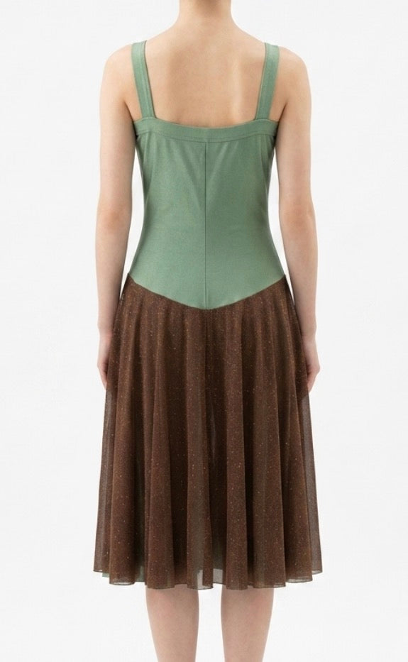 Green and Brown Sparkle Dress