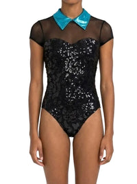 Sparkly Leo with Teal Collar