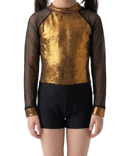 Gold and Mesh Biketard