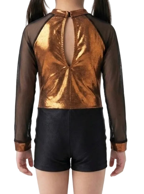 Gold and Mesh Biketard