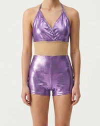 Metallic Purple Biketard