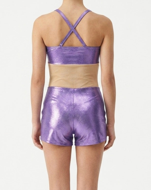 Metallic Purple Biketard