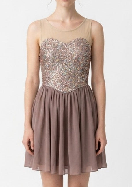 Blush and Sequence Lyrical Dress - Weissman