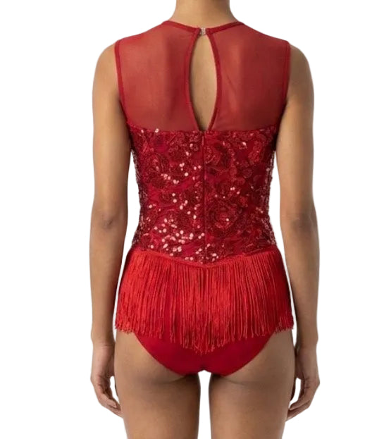 Red Fringe and Sequence Leotard