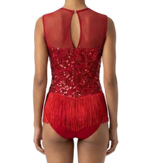 Red Fringe and Sequence Leotard