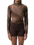 Mesh Brown Unitard - CamelDance