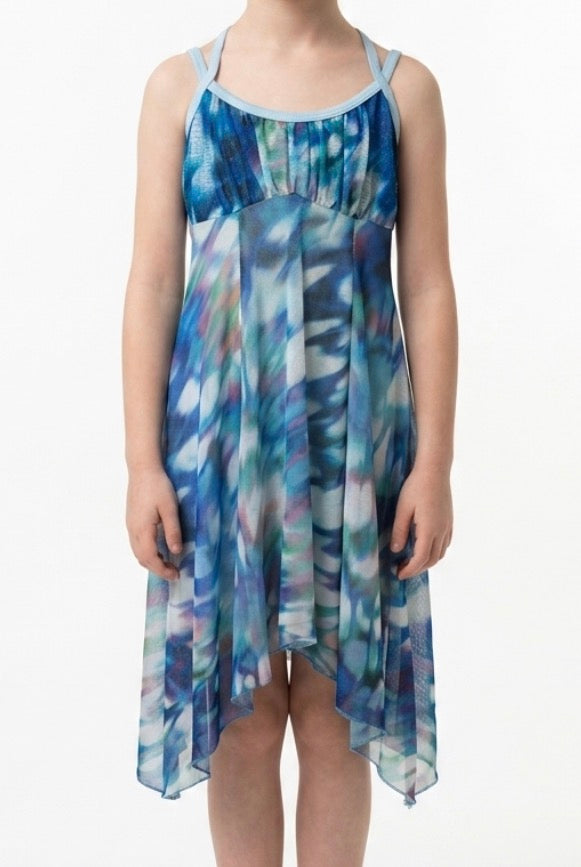Blue with Pink and Purple Hues Lyrical Dress - A Wish Come True