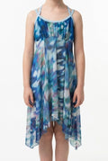 Blue with Pink and Purple Hues Lyrical Dress - A Wish Come True