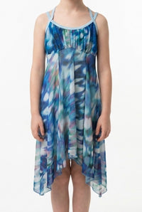 Blue with Pink and Purple Hues Lyrical Dress - A Wish Come True