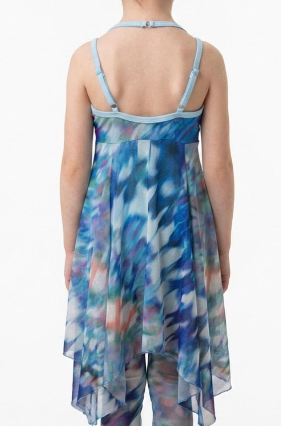 Blue with Pink and Purple Hues Lyrical Dress - A Wish Come True