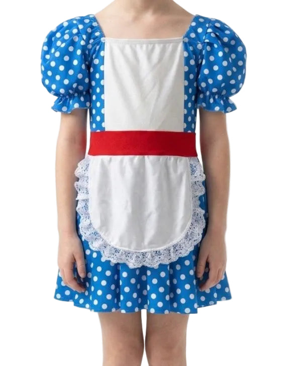 Blue and White Polka Dot Dress - CamelDance