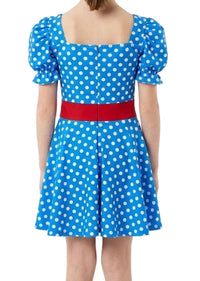 Blue and White Polka Dot Dress - CamelDance