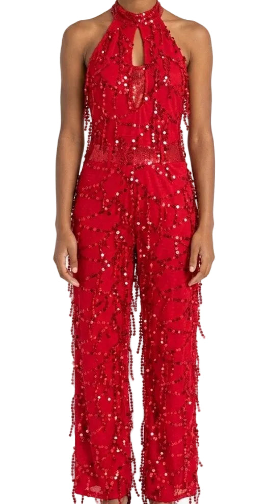 Red Sequence Pant Suit - Curtain Call