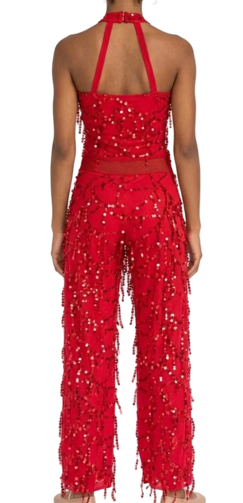 Red Sequence Pant Suit - Curtain Call