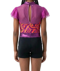 Swirly Pink Jazz Biketard - CamelDance