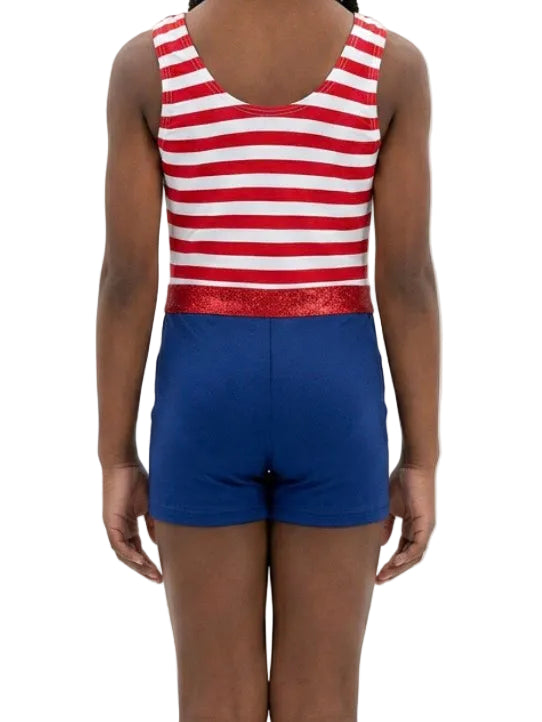 Striped Sailor Biketard. - CamelDance