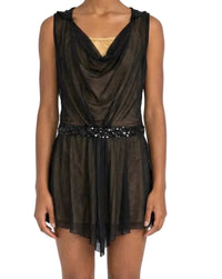 Black with Gold Underlay Dress - Revolution