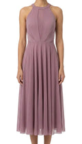 Mesh Halter Midi Dress with Side Slits - Balera