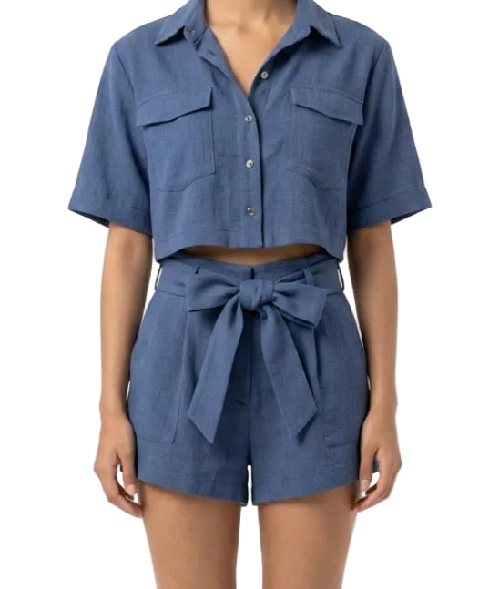 Flutter Sleeve top and shorts with Leotard - Weissman