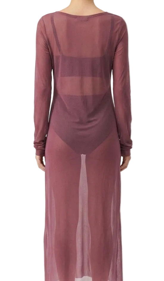 Mesh Long Sleeve Dress with Arm Side Slits - Weissman