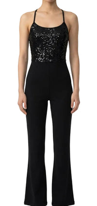 Black Pant Suit with Sequence top Weissman and Vest