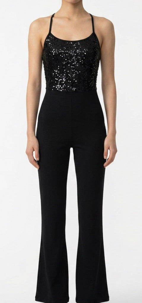 Black Pant Suit with Sequence top Weissman and Vest