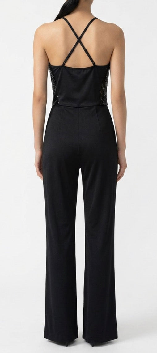 Black Pant Suit with Sequence top Weissman and Vest