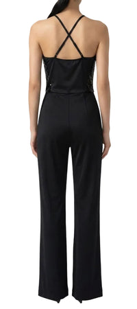 Black Pant Suit with Sequence top Weissman and Vest