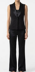 Black Pant Suit with Sequence top Weissman and Vest